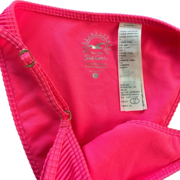 Hollister Black and Pink Bikini Set with Tie-Front and High-Cut Design - Picture 3 of 5